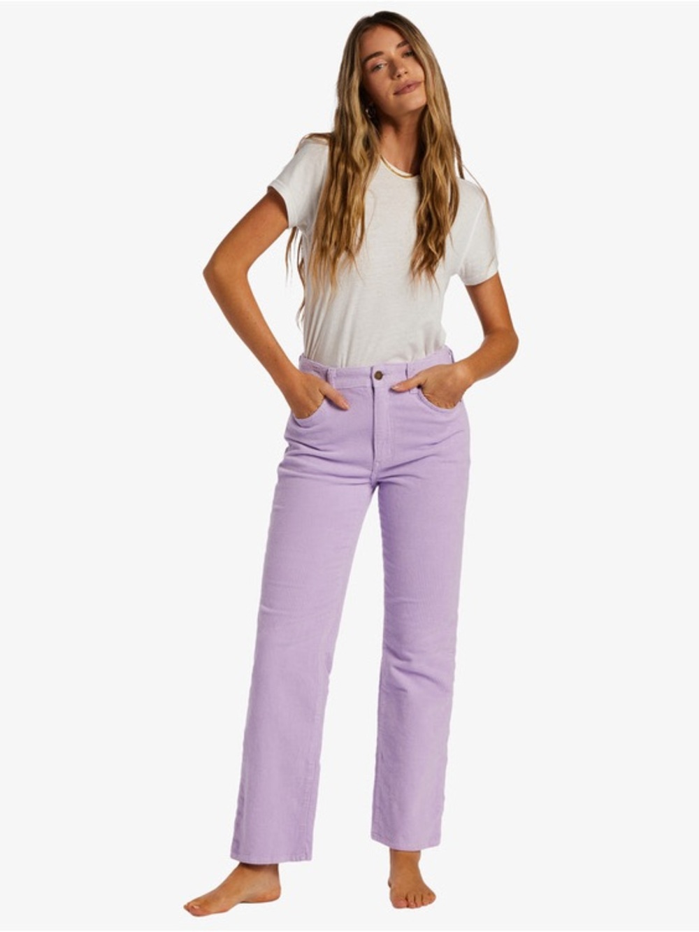 Billabong Purple Corduroy Pants Slim Fit Stretch Trousers Size 27